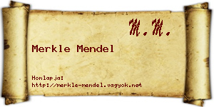 Merkle Mendel névjegykártya